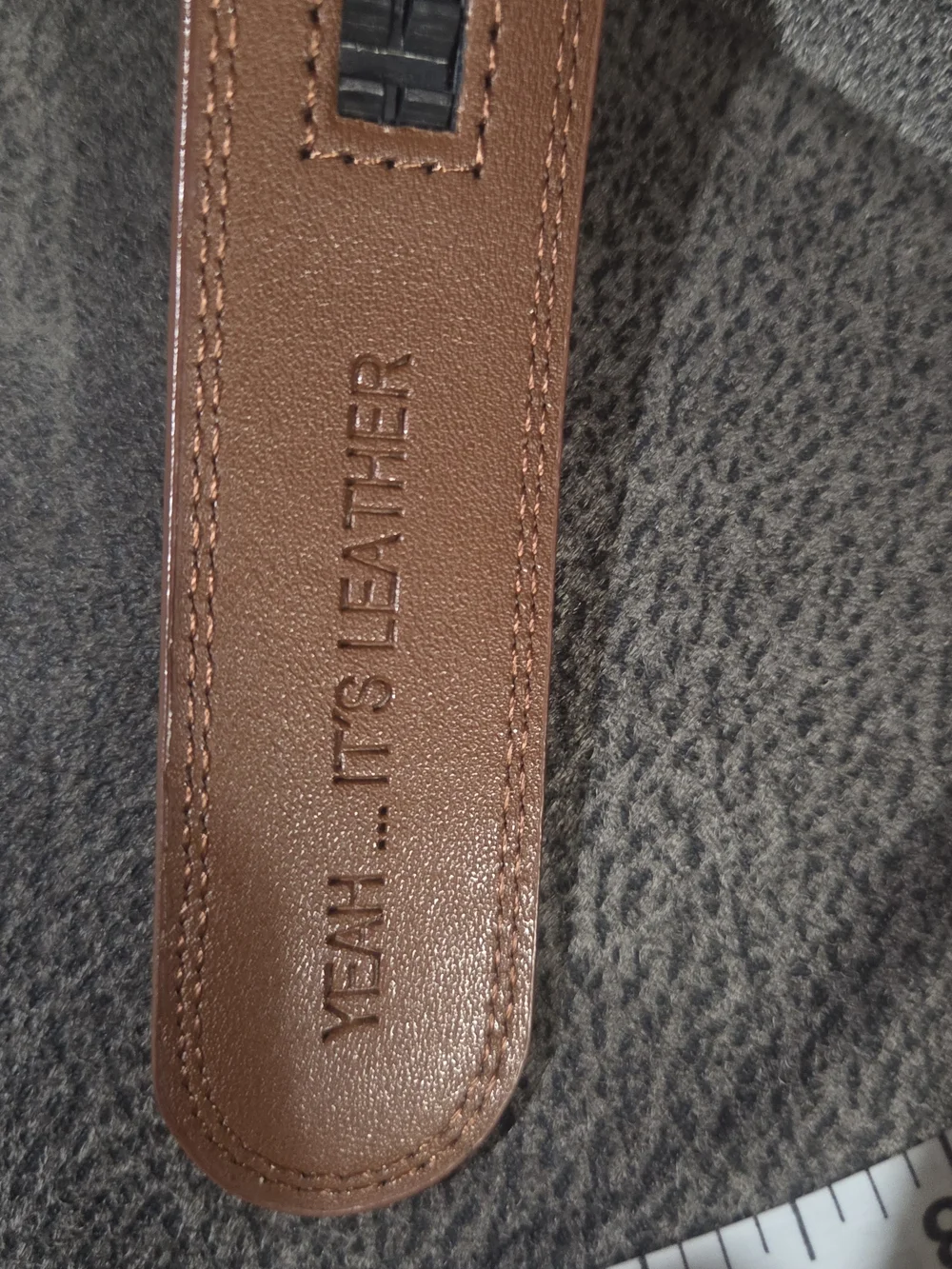 MISSION Men's Leather Belt in Brown - Classic Casual Style